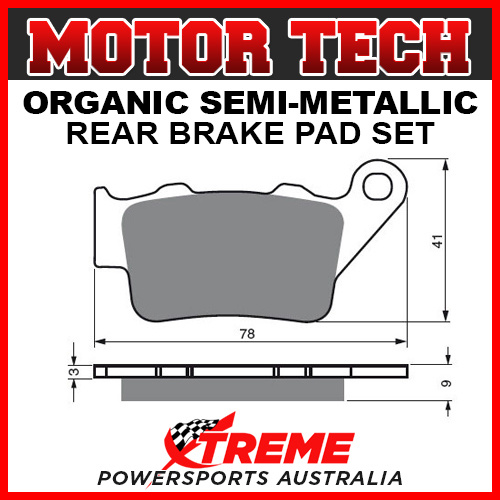 Motor Tech Yamaha XT660R 2004-2016 Semi-Metallic Rear Brake Pads FA208