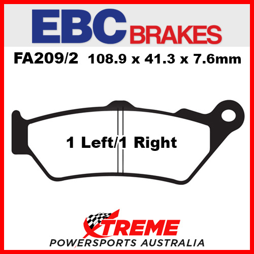 BMW F 650 GS 11 EBC Semi Sintered  Front Brake Pads, FA209/2V