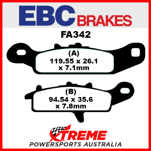 Kawasaki KFX 450 R Quad 08-14 EBC Sintered Copper Front Left Brake Pads, FA342R