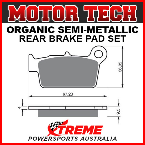 Motor Tech Beta RR 250 2T 2015-2017 Semi-Metallic Rear Brake Pad FA367