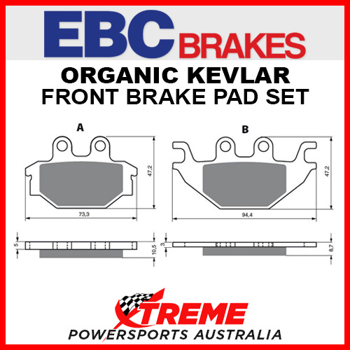 EBC Kawasaki KVF300 Brute Force 12-17 Organic Front Brake Pads FA377