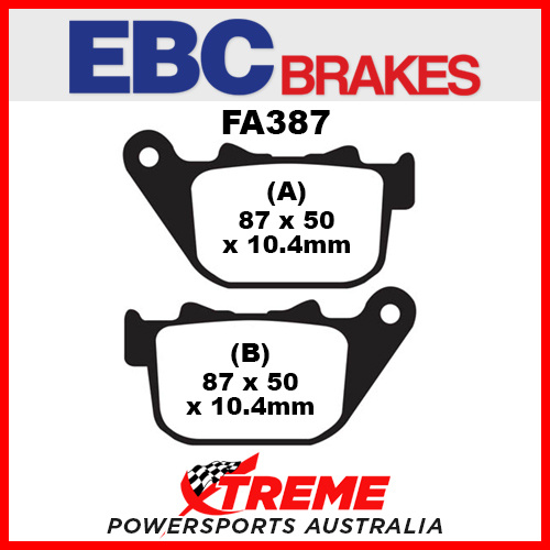 Harley Davidson XR 1200 X 10-12 EBC Semi Sintered Rear Brake Pads, FA387V