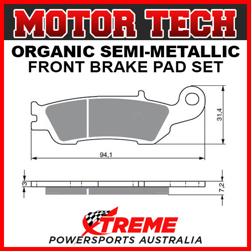 Motor Tech Yamaha YZ450F 2007-2018 Semi-Metallic Front Brake Pad FA450