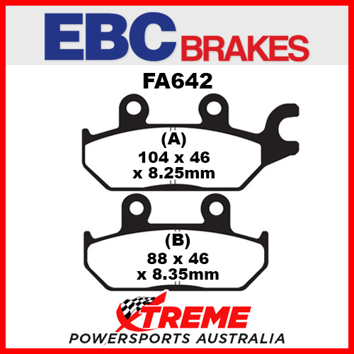 Yamaha YXC 700 E Viking 15-16 EBC Organic Carbon Front Left Brake Pads, FA642TT