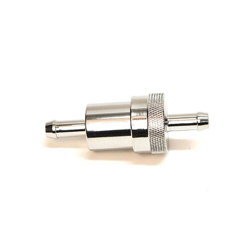Chrome Inline Petrol Fuel Filter 5/16" Hose Brass Dirt Bike Quad Motorcycle