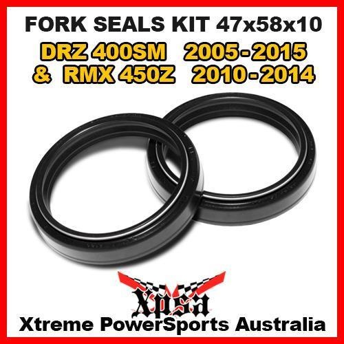 47x58x10 FORK SEALS KIT SUZUKI DRZ400SM DRZ 400SM 052015 RMX 450Z