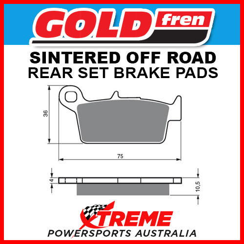 Goldfren Gas-Gas MC125 MX 2001 Sintered Off Road Rear Brake Pads GF003-K5