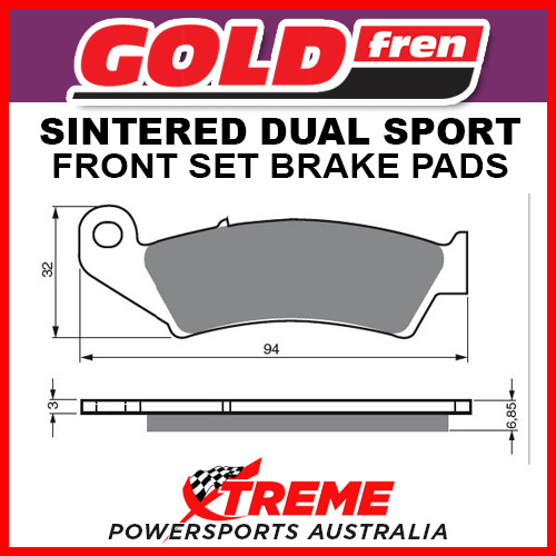 Goldfren Beta RR450 4T Cross Country 12-13 Sintered Dual Sport Front Brake Pad GF041S3