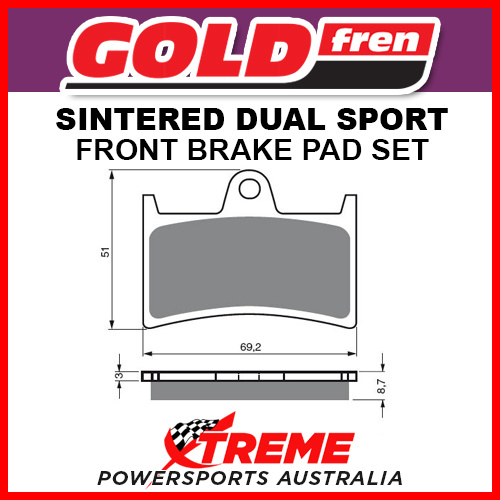 Goldfren Yamaha MT-09 2014-2017 Sintered Dual Sport Front Brake Pads GF070-S3