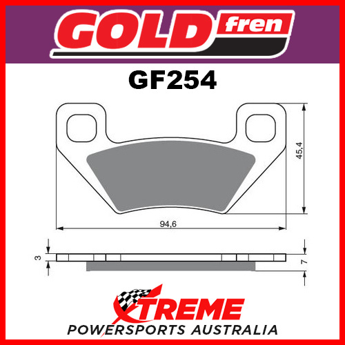 Arctic Cat 450i GT 2012 Goldfren Sintered Off Road Front Brake Pads GF254K5