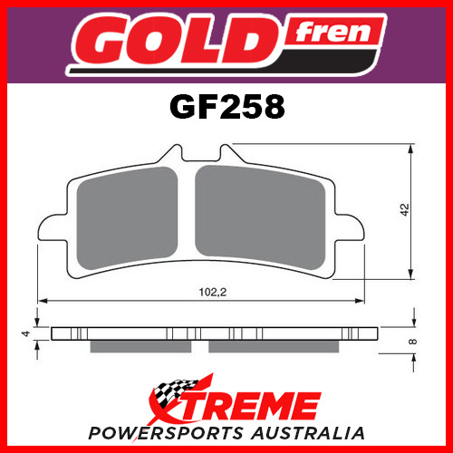 Ducati 1098 R 08-09 Goldfren Sintered Dual Sport Front Brake Pads GF258S3