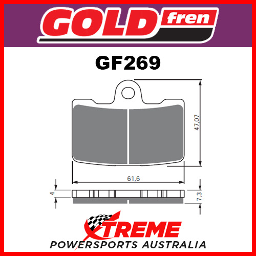 Buell XB12 R Firebolt 2009-2010 Goldfren Sintered Dual Sport Front Brake Pad GF269S3