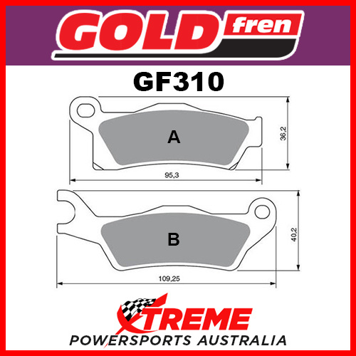 Can Am Renegade 500 12-13 Sintered Off Road Front Right Brake Pads GF310K5