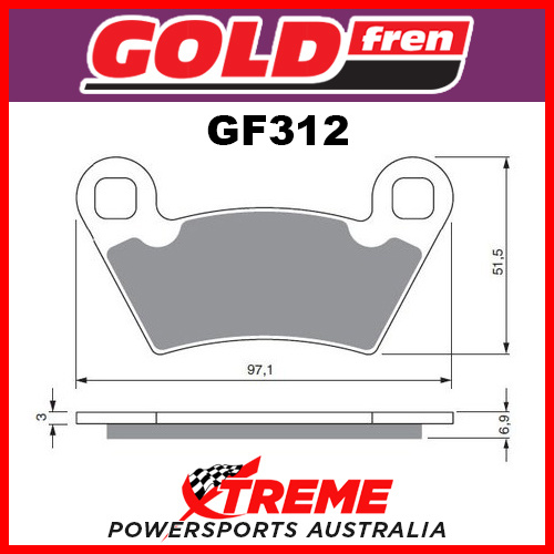 Polaris 500 Ranger 2x4 2008 Goldfren Sintered Off Road Rear Brake Pads GF312K5