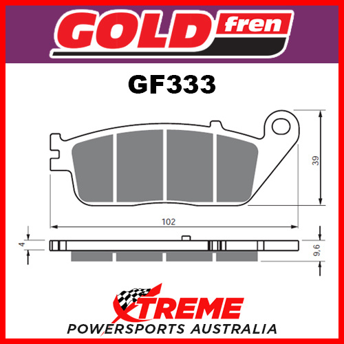 KYMCO X-Citing 500 Ri 09-15 Goldfren Sinter Dual Sport Rear Brake Pad GF333S3