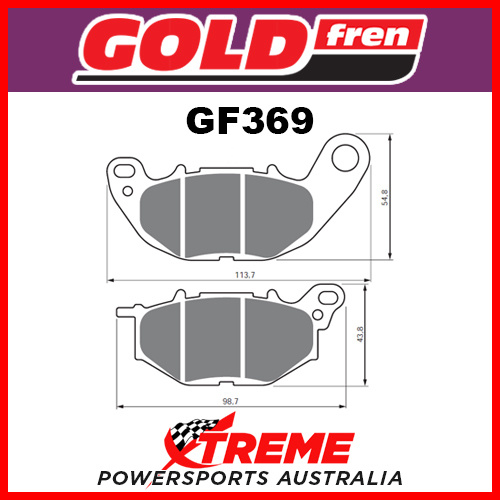 Yamaha YZF-R3 15-16 Goldfren Sintered Dual Sport Front Brake Pad GF369S3