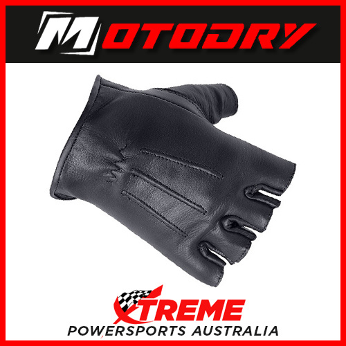 Motorcycle Gloves Fingerless HD Black Motodry Small