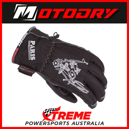 Ladies Motorcycle Gloves Paris Black/Print Motodry Small