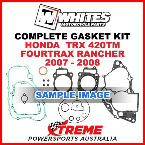 Whites Honda TRX 420TM Fourtrax Rancher 2007-2008 Complete Top Bottom Gasket Kit
