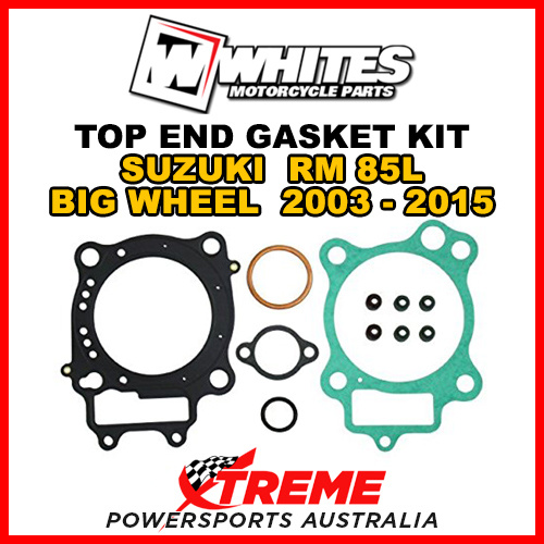 Whites For Suzuki RM85L RM 85L Big Wheel 2003-2015 Top End Rebuild Gasket Kit