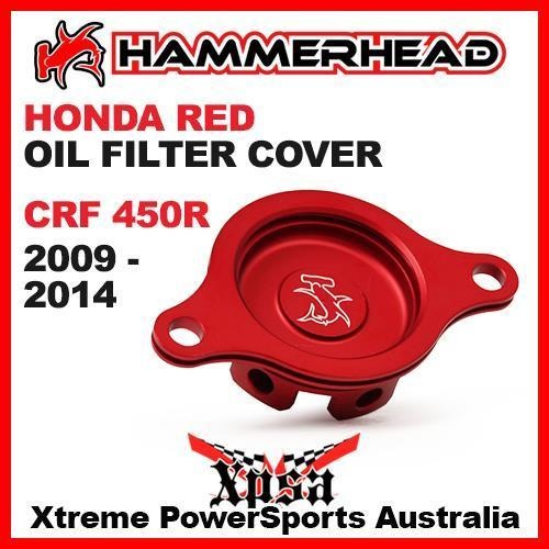 HAMMERHEAD RED OIL FILTER COVER HONDA CRF450R CRF 450R 2009-2014 MX MOTOCROSS