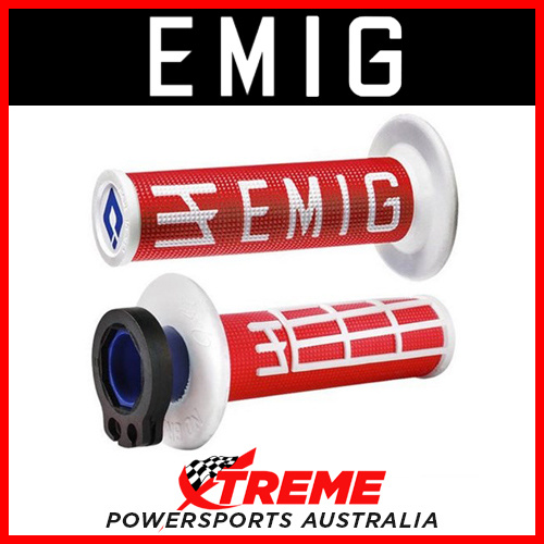 Lock-On V2 Emig Grips Red/White 4-Stroke Motorcycle Dirt Bike Off Road