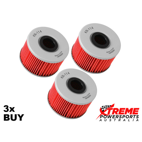 KN-114 Honda SXS1000-3 PIONEER 2016-2017 Oil Filter 3x Pack