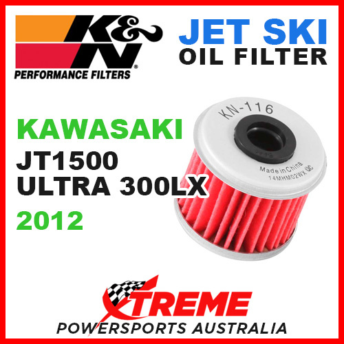 K&N Kawasaki Ultra 300LX 1498cc 2012 Oil Filter PWC Jet Ski KN-116 JT1500