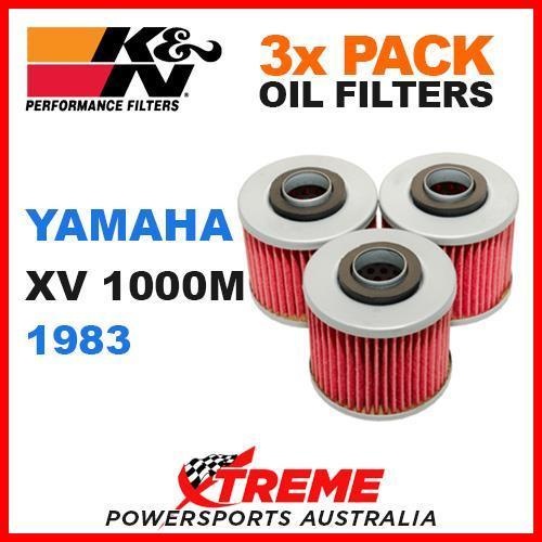 3 PACK K&N OIL FILTERS YAMAHA XV1000M XV 1000M 1983 ON ROAD MOTORCYCLE KN-145