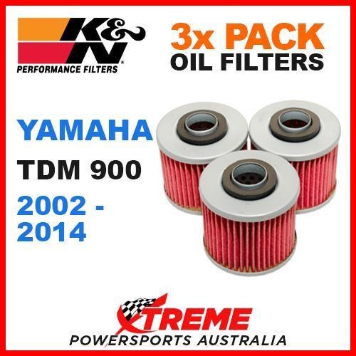3 PACK K&N OIL FILTERS YAMAHA TDM900 TDM 900 2002-2014 SPORT TOURER MOTO KN-145
