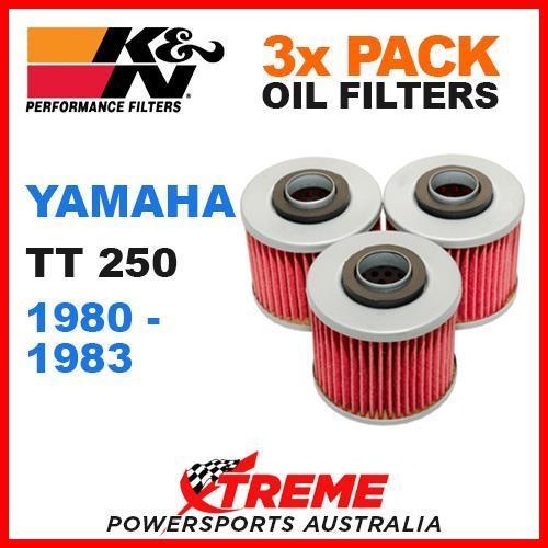 3 PACK MX K&N OIL FILTERS YAMAHA TT250 TT 250 250cc 1980-1983 OFF ROAD KN-145