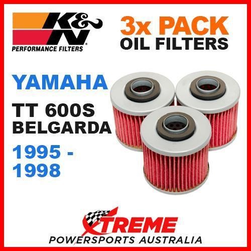 3 PACK K&N OIL FILTERS YAMAHA TT600S TT 600S BELGARDA 1995-1998 OFF ROAD KN-145