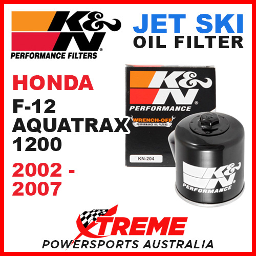 K&N Honda F-12 Aquatrax 1200cc 2002-2007 Oil Filter PWC Jet Ski KN-204-1