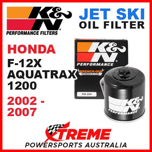 K&N Honda F-12X Aquatrax 1200cc 2002-2007 Oil Filter PWC Jet Ski KN-204-1