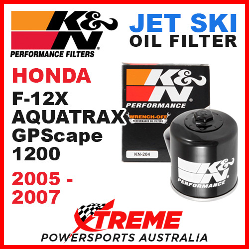 K&N Honda F-12X Aquatrax GPScape 1200cc 2005-2007 Oil Filter PWC Jet Ski KN-204-1