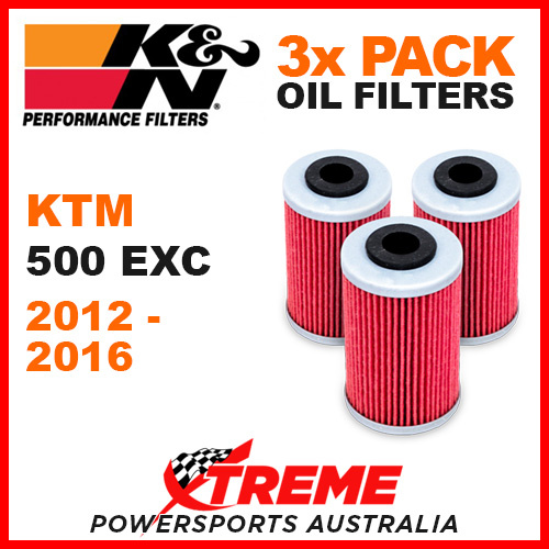 3 PACK K&N KTM 500EXC 500 EXC 2012-2016 OIL FILTERS OFF ROAD DIRT BIKE KN 655