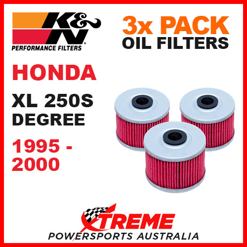 3 PACK K&N OIL FILTERS HONDA XL250S XL 250S DEGREE 1995-2000 TRAIL BIKE KN 112