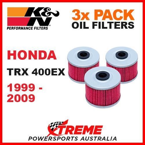 3 PACK K&N MX OIL FILTERS HONDA TRX400EX TRX 400EX 1999-2009 ATV OFF ROAD KN 113