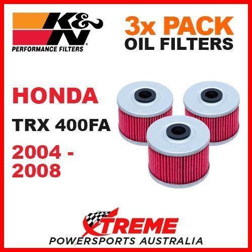 3 PACK K&N MX OIL FILTERS HONDA TRX400FA TRX 400FA 2004-2008 ATV OFF ROAD KN 113