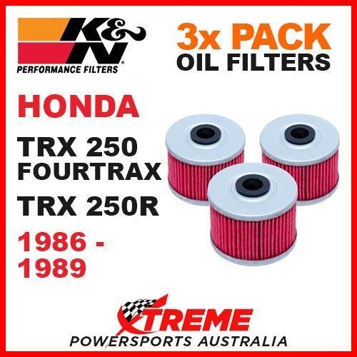 3 PACK K&N OIL FILTERS HONDA TRX250 FOURTRAX TRX250R TRX 1986-1989 MOTO KN 113