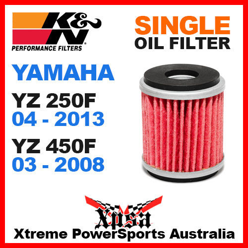 K&N OIL FILTER YAMAHA YZ YZF 250F YZ250F 04-2013 YZ450F 450F 03-2008 KN 141 MX