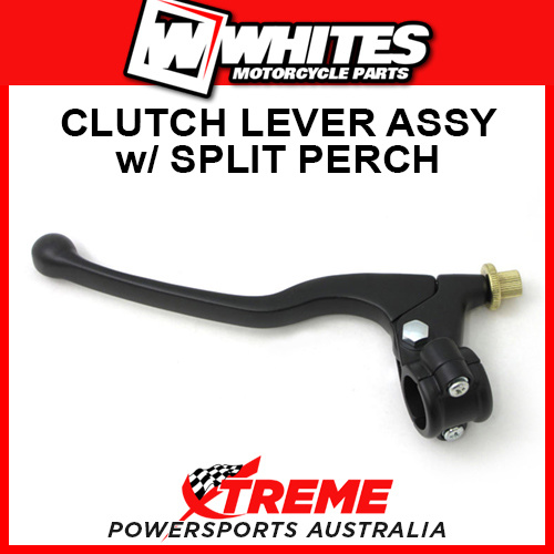 Whites Universal Fit Clutch Lever Assembly w/ Split Perch Black LA436