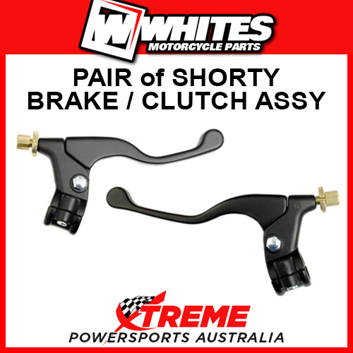 Whites Universal Fit Pair Shorty Clutch/Brake Lever Assembly Black LAPR25