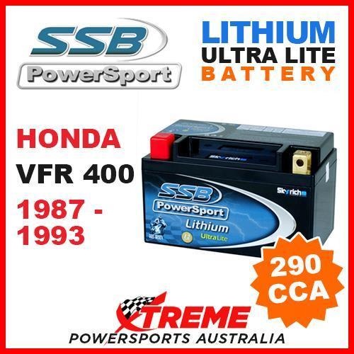 SSB 12V LITHIUM ULTRALITE 290 CCA BATTERY HONDA VFR400 VFR 400 1987-1993 MOTO