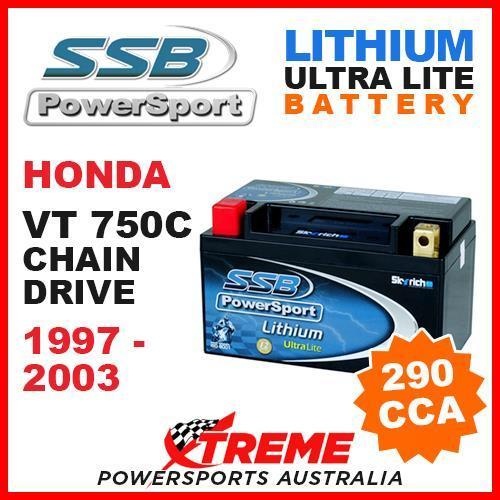 SSB 12V LITHIUM ULTRALITE 290 CCA BATTERY HONDA VT750C VT 750C 1997-2003 MOTO