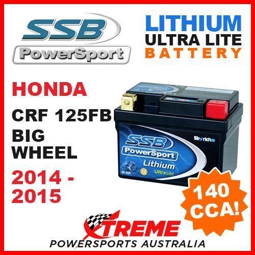 SSB 12V LITHIUM ULTRALITE 140 CCA BATTERY HONDA CRF125FB BIG WHEEL 2014-2015 MX