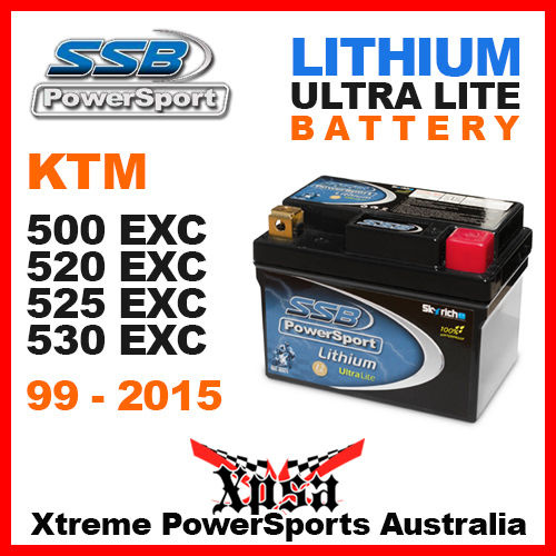 SSB LITHIUM ULTRALITE BATTERY KTM EXC 500 520 525 530 ALL 1999-2015 ENDURO MX