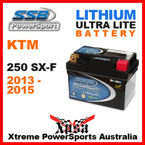 SSB LITHIUM ULTRALITE BATTERY KTM 250 SXF SX-F 250SXF SXF250 250F 2013-2015 MX