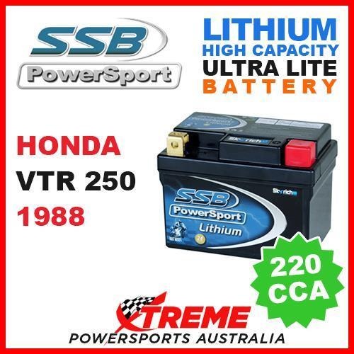 SSB 12V LITHIUM ULTRALITE 220 CCA BATTERY HONDA VTR250 VTR 250 1988 MOTORCYCLE