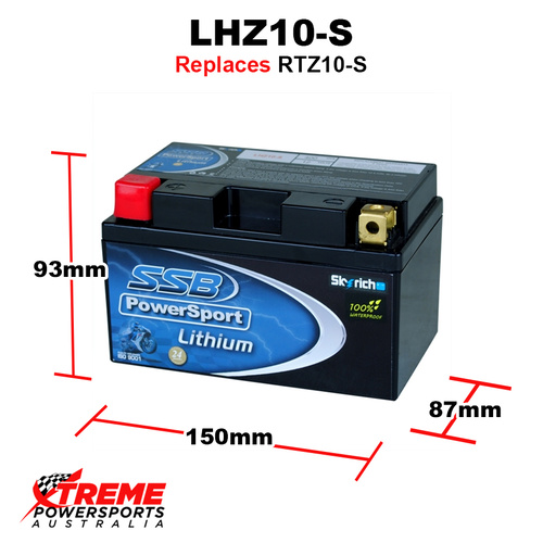 SSB 12V 400 CCA LHZ10-S Yamaha YZF-R6 2006-2016 SSB Lithium Battery